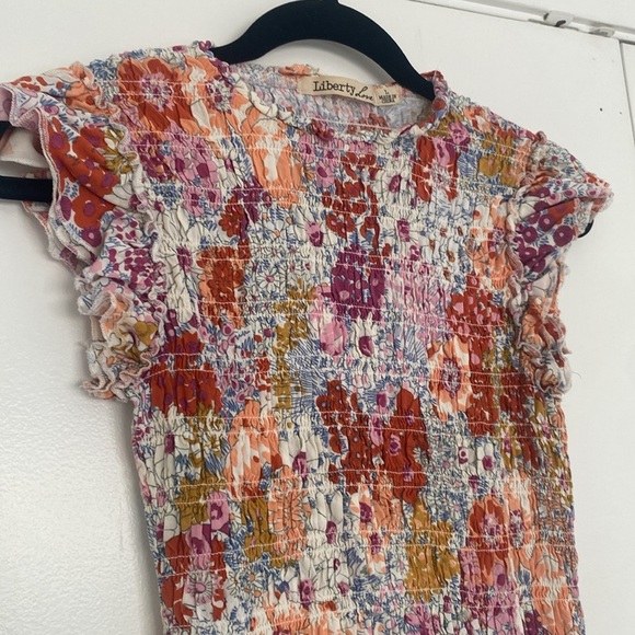 Liberty love multi color floral smocked dress size large - Picture 11 of 13